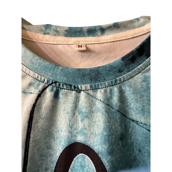 Shein Poker Cards Short Sleeve Playing Cards Print Tie-Dye T-Shirt M - Picture 3 of 5